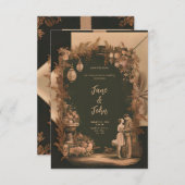 [Personnalisé] Élégante invitation de mariage vint (Devant / Derrière)