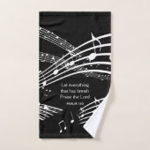 Personnalisé ÉLOIGNER LE SEIGNEUR Notes musicales  (Serviette à main)