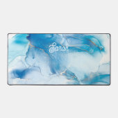 Personnalisé en marbre bleu chic et or (Recto)