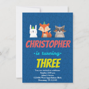 Personnalisé Enfants Carte d'anniversaire Animaux 