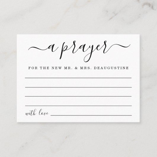 Personnalisé épousant la carte de prière - simple (Devant)