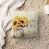 Personnalisé épousant le coussin de pot de maçon (Couverture)