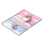 Personnalisé Everleigh Unicorn Girlie Carnet (Côté gauche)