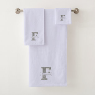 Personnalisé F Monogramme initial d'argent Votre n
