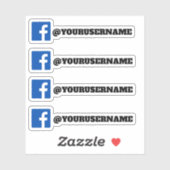 Personnalisé Facebook Social Media Name Sticker (Feuille)