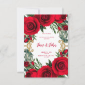 [Personnalisé] Faire-part de mariage de roses roug (Devant)