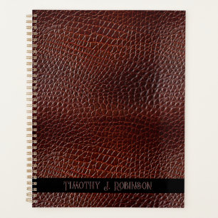 Personnalisé Faux Cuir Brown Embossé
