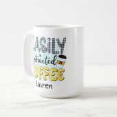 Personnalisé Funny Facilement Distrait Mug de café (Devant gauche)