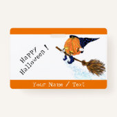 Personnalisé Funny Halloween Badge Citrouille sorc (Dos)
