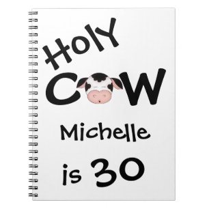 Personnalisé Funny Holy Cow 30th Birthday Carnet