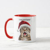 Personnalisé Funny Kitty Chat de Noël Mug (Gauche)