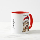 Personnalisé Funny Kitty Chat de Noël Mug (Devant droit)