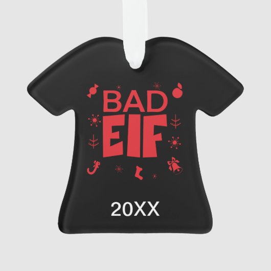 Personnalisé Funny Mauvais Elfe Noël (dos)