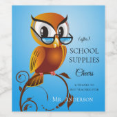 Personnalisé Funny Owen Enseignant Étiquette de vi (Étiquettes simples)