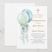 Personnalisé Garçons Première communion Invitation (Devant / Derrière)