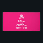 Personnalisé garder calme neon rose bureau design<br><div class="desc">Personnalisé garder calme rose neon bureau design mat. Tapis de bureau personnalisé pour bureau ou banc de travail. Personnalisez avec votre propre drôle Restez calme et continuez à citer. Rose et blanc ou couleur personnalisée. Modèle de typographie moderne.</div>