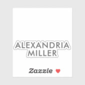 Personnalisé Grey Nom moderne Monogramme Sticker (Feuille)