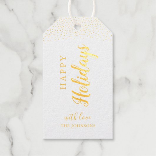 Personnalisé Happy Holidays Gold foil étiquettes c (Recto)