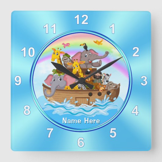 Personnalisé, horloge à l'arc de Noah, pour enfant (Recto)