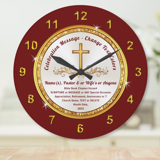 Personnalisé, Horloge avec Verset Bible, Changer d