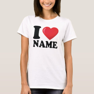 Personnalisé I Coeur Chemise, I Love T-shirt