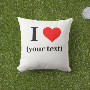 PERSONNALISÉ! I Coeur Jetez Oreiller 16" x 16" Ext