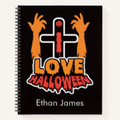 Personnalisé I Love Halloween Carnet Spiral (Devant)