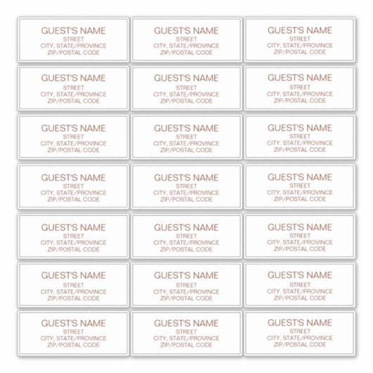 Personnalisé Invités Étiquette de adresse Terracot (Devant)