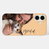 Personnalisé iPhone 16 Coque avec photo et nom d'a (Verso (horizontal))