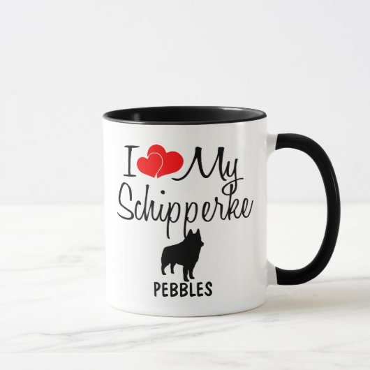 Personnalisé J'Aime Ma Mug Schipperke (Droite)