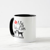 Personnalisé J'Aime Mes Deux Black Labs Mug (Devant gauche)