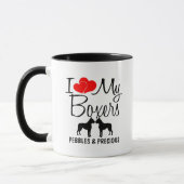 Personnalisé J'Aime Mes Deux Chiens De Boxer Mug (Gauche)
