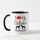 Personnalisé J'Aime Mes Deux Salukis Mug (Gauche)