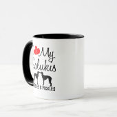 Personnalisé J'Aime Mes Deux Salukis Mug (Devant gauche)
