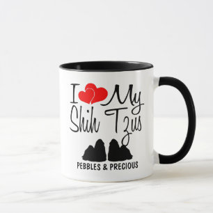 Personnalisé J'Aime Mes Deux Tzus Chih Mug