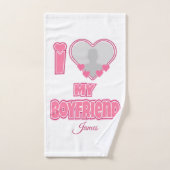 Personnalisé J'aime mon petit ami – Ajouter une ph (Serviette à main)