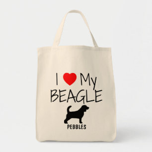 Personnalisé J'aime mon Sac fourre-tout Beagle