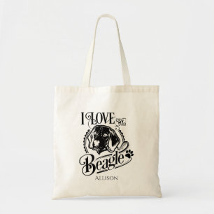 Personnalisé J'aime mon Sac fourre-tout Beagle
