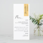 Personnalisé Jaune avec nom d'hôte Elegant Menu (Debout devant)