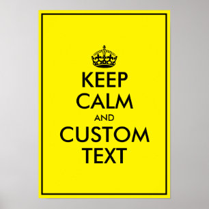 Personnalisé jaune garder calme affiche murale mod