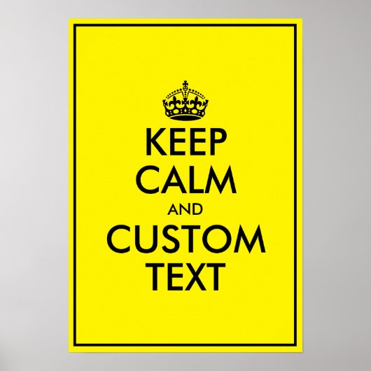 Personnalisé jaune garder calme affiche murale mod (Devant)