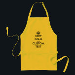 Personnalisé jaune garder calme porter tabliers de<br><div class="desc">Coutume jaune garder calme porter sur les tabliers de cuisine pour les hommes et les femmes. Créez votre propre Soyez calme et continuez à parodier. Cool Anniversaire idée cadeau pour mari, papa, maman, tante, femme, grand-mère, ami, membre de la famille, chef, barista, collègue, collègue, couple, petit ami, petite amie, etc....</div>
