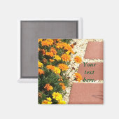 Personnalisé Jaune Orange Marigold Fleurs Magnets (Recto/Verso)