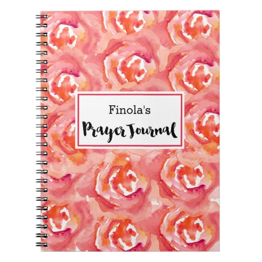 Personnalisé | Journal de prière Rose aquarelle (Devant)