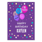 Personnalisé Joyeux 4e anniversaire toute carte en (Devant)