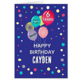 Personnalisé Joyeux 6E anniversaire toute carte en (Devant)