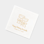 Personnalisé Joyeux Anniversaire Cocktail d'or Nap (Gauche)