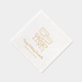 Personnalisé Joyeux Anniversaire Cocktail d'or Nap (Droite)