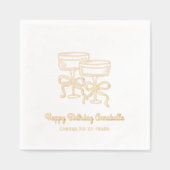 Personnalisé Joyeux Anniversaire Cocktail d'or Nap (Recto)