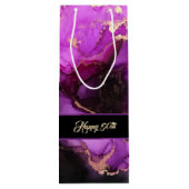 Personnalisé Joyeux Anniversaire violet noir sac c (Dos)